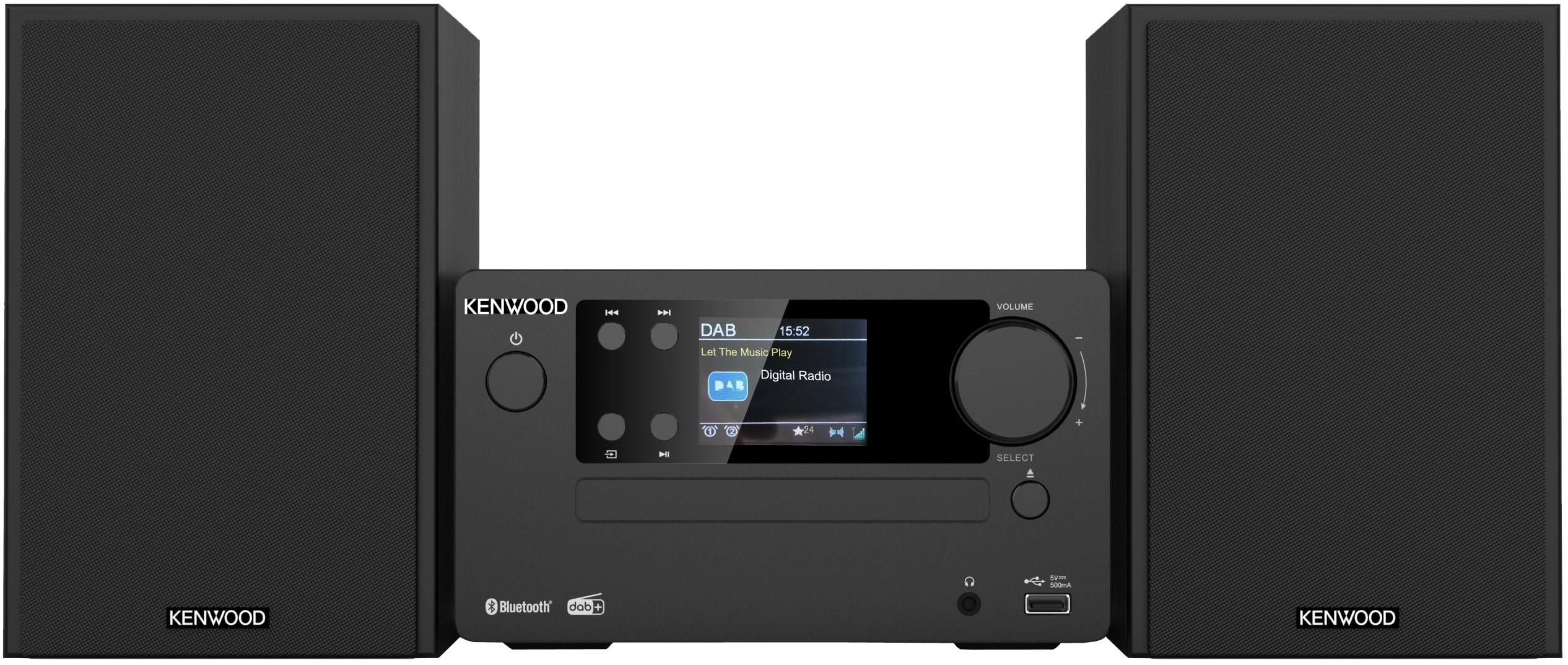 Kenwood M-725DAB Stereo set Zwart