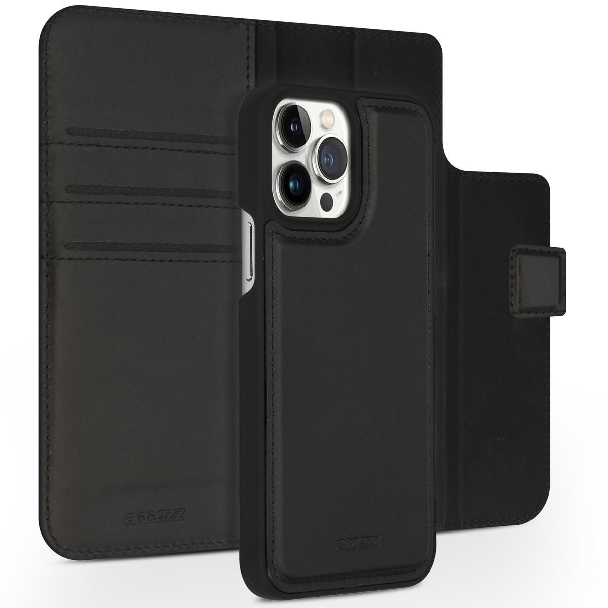 Accezz Premium Leather 2 in 1 Wallet Book Case voor Apple iPhone 13 Pro Max Telefoonhoesje Zwart