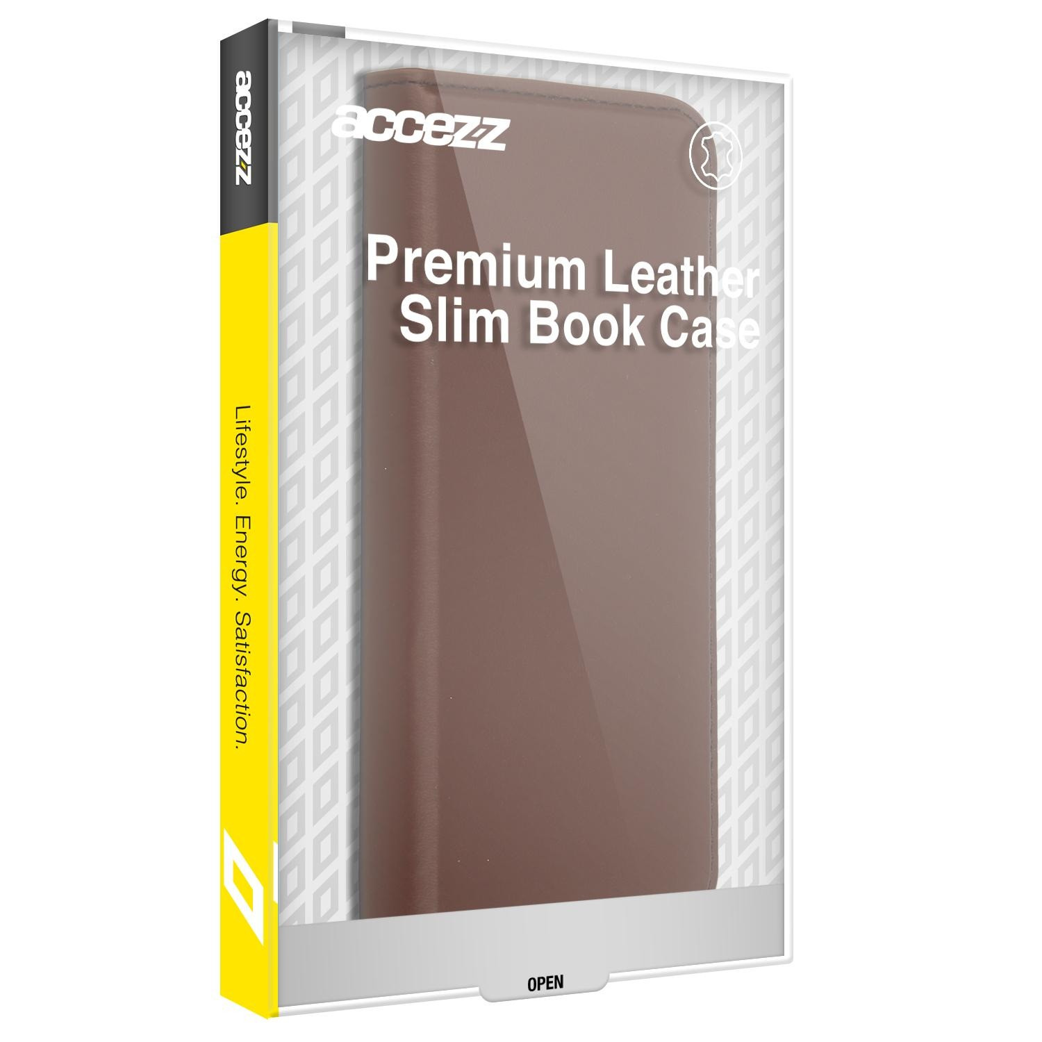 Accezz Premium Leather Slim Book Case voor Samsung Galaxy A53 Telefoonhoesje Bruin
