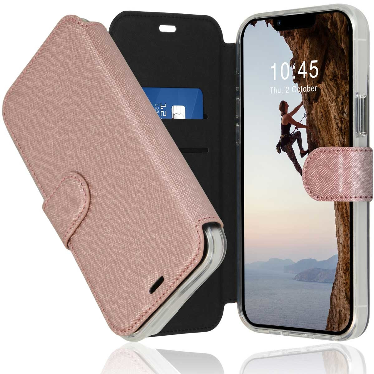 Accezz Xtreme Wallet voor Apple iPhone 14 Max Telefoonhoesje Roze