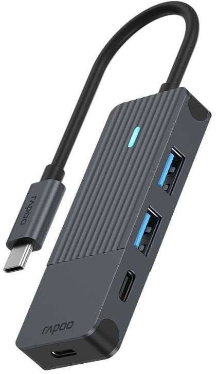 Rapoo USB-C Hub, USB-C naar USB-A en USB-C, grijs USB Hub Antraciet
