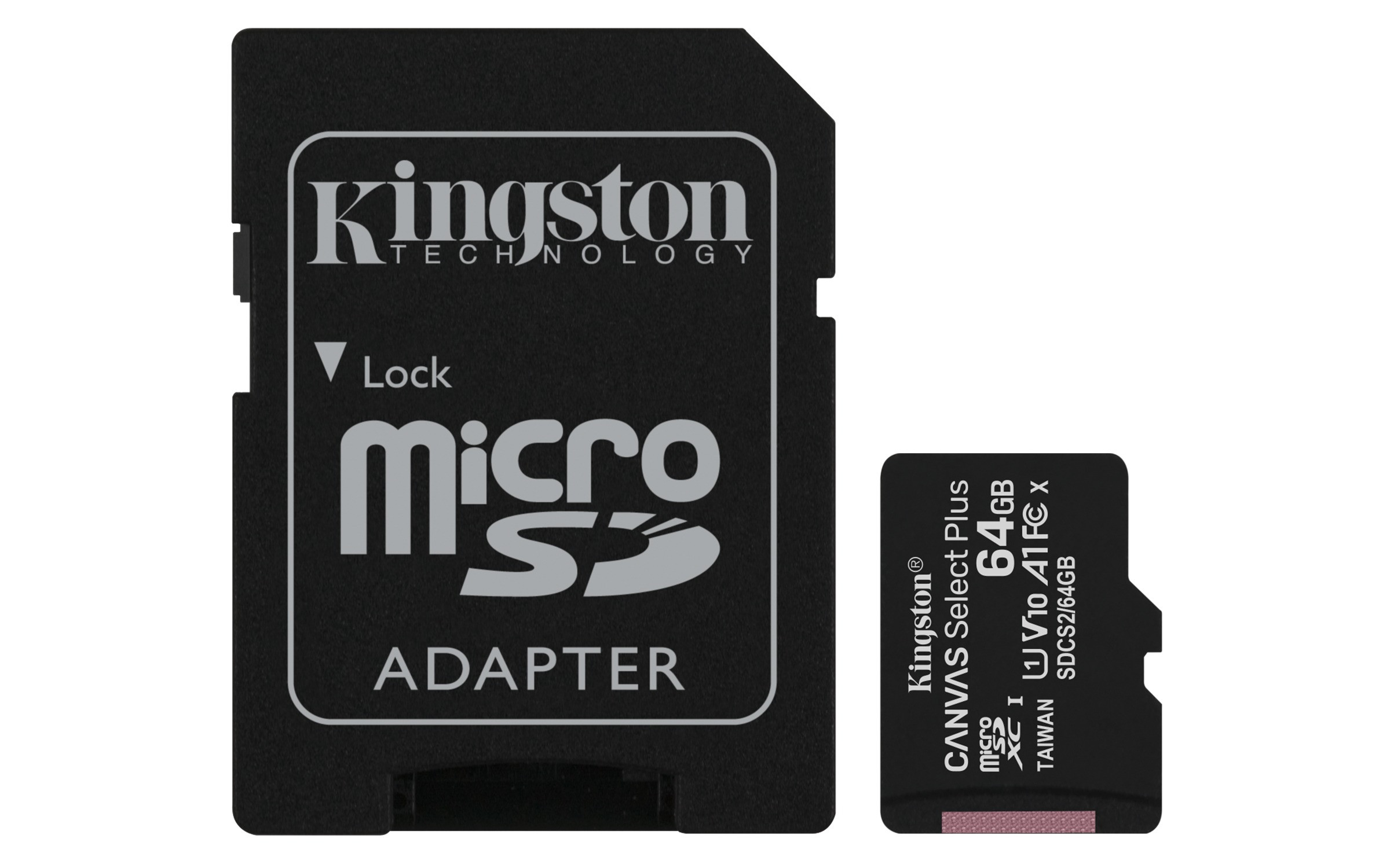 Kingston Canvas Select Plus microSDXC 64GB Micro SD-kaart Zwart