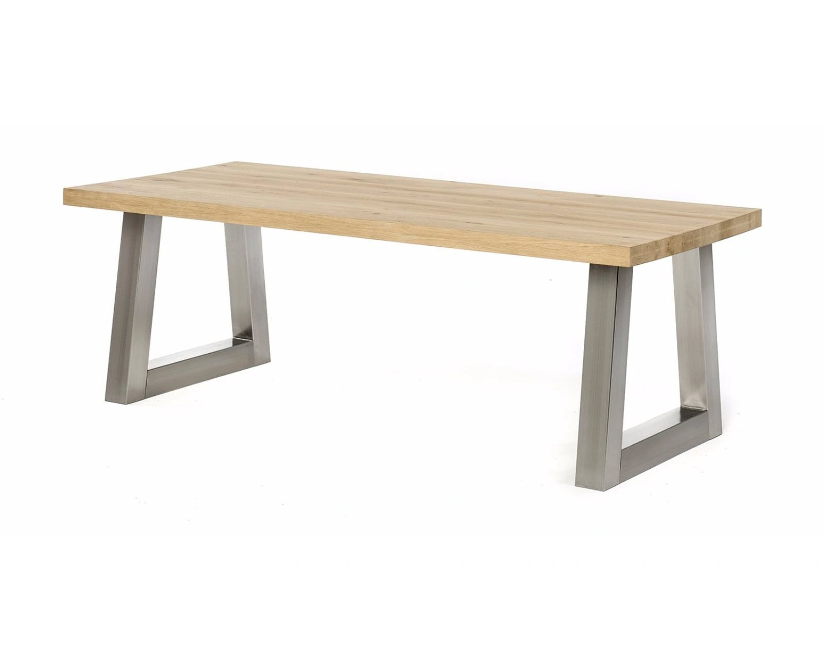 Eiken Eettafel houten eetafel Orléans Trapeze RVS - Rechthoek