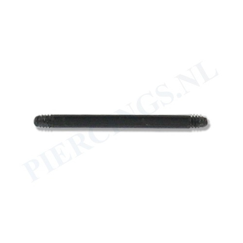 Staafje barbell flexibel acryl 16 mm zwart