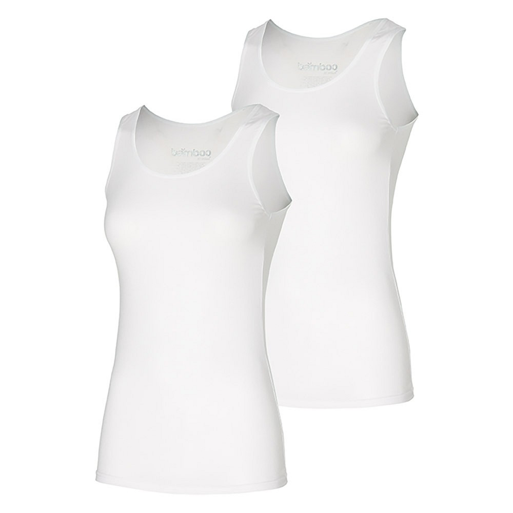 Apollo Singlet Dames Bamboo Wit 2-pack-XL