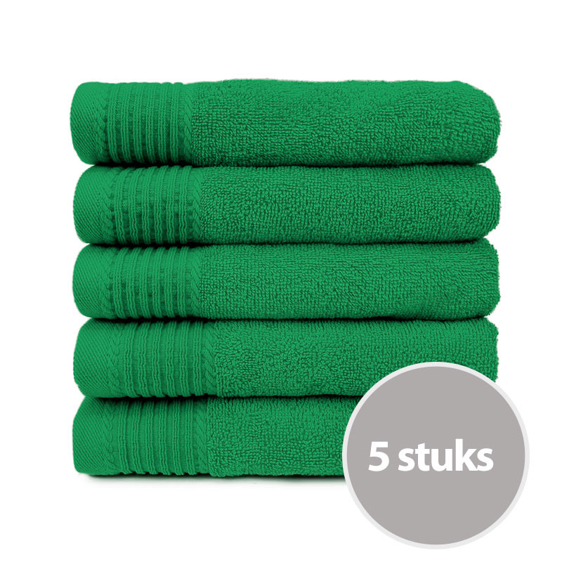 The One Handdoek 450 gram 50x100 cm Groen (5 stuks)