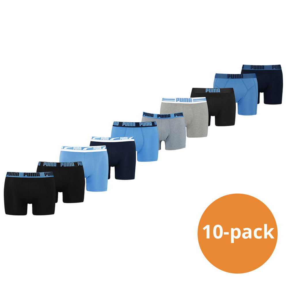 Puma Boxershorts 10-pack Regal Blue / Black / Mid Grey-XL