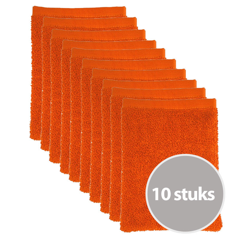 The One Voordeelpakket Washandjes Oranje - 10 stuks