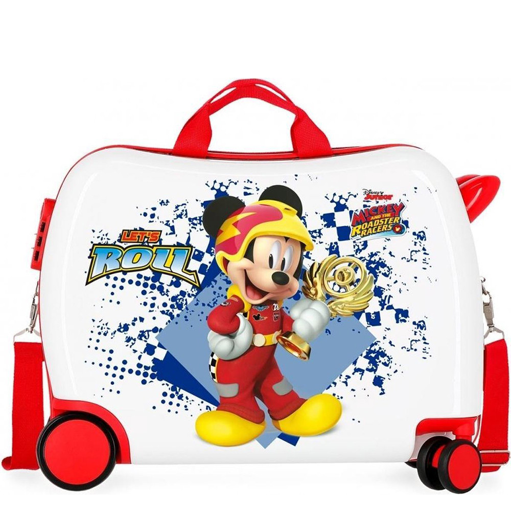 Disney Rolling Suitcase 4 Wheels Mickey Let&apos;s Roll