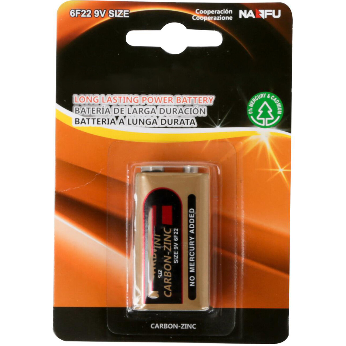 Blokbatterij - Aigi Sewi - 6F22 - 9V - Zink-Carbon Batterijen - 1 Stuk