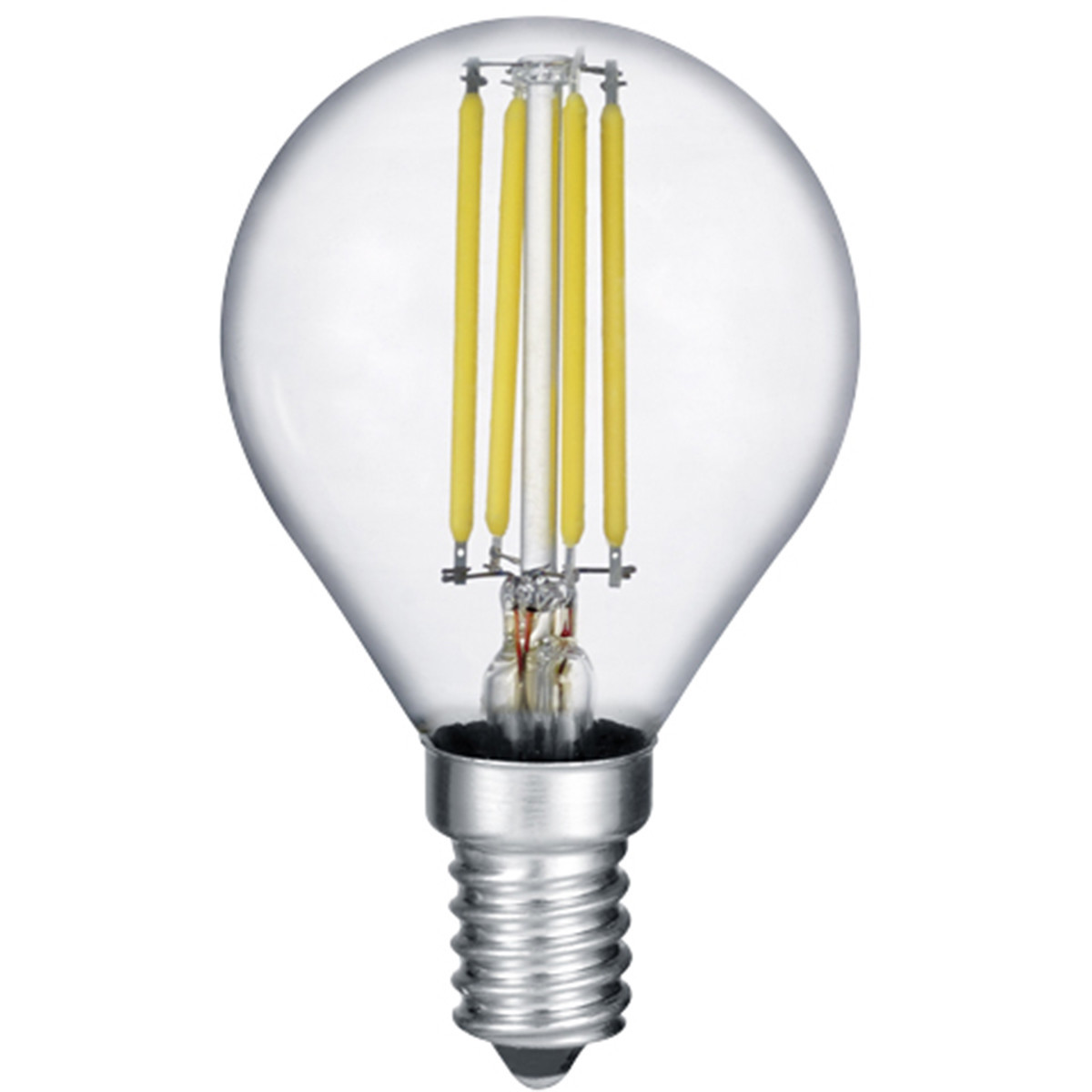 LED Lamp - Filament - Trion Topus - 4W - E14 Fitting - Warm Wit 3000K - Transparent Helder - Aluminium