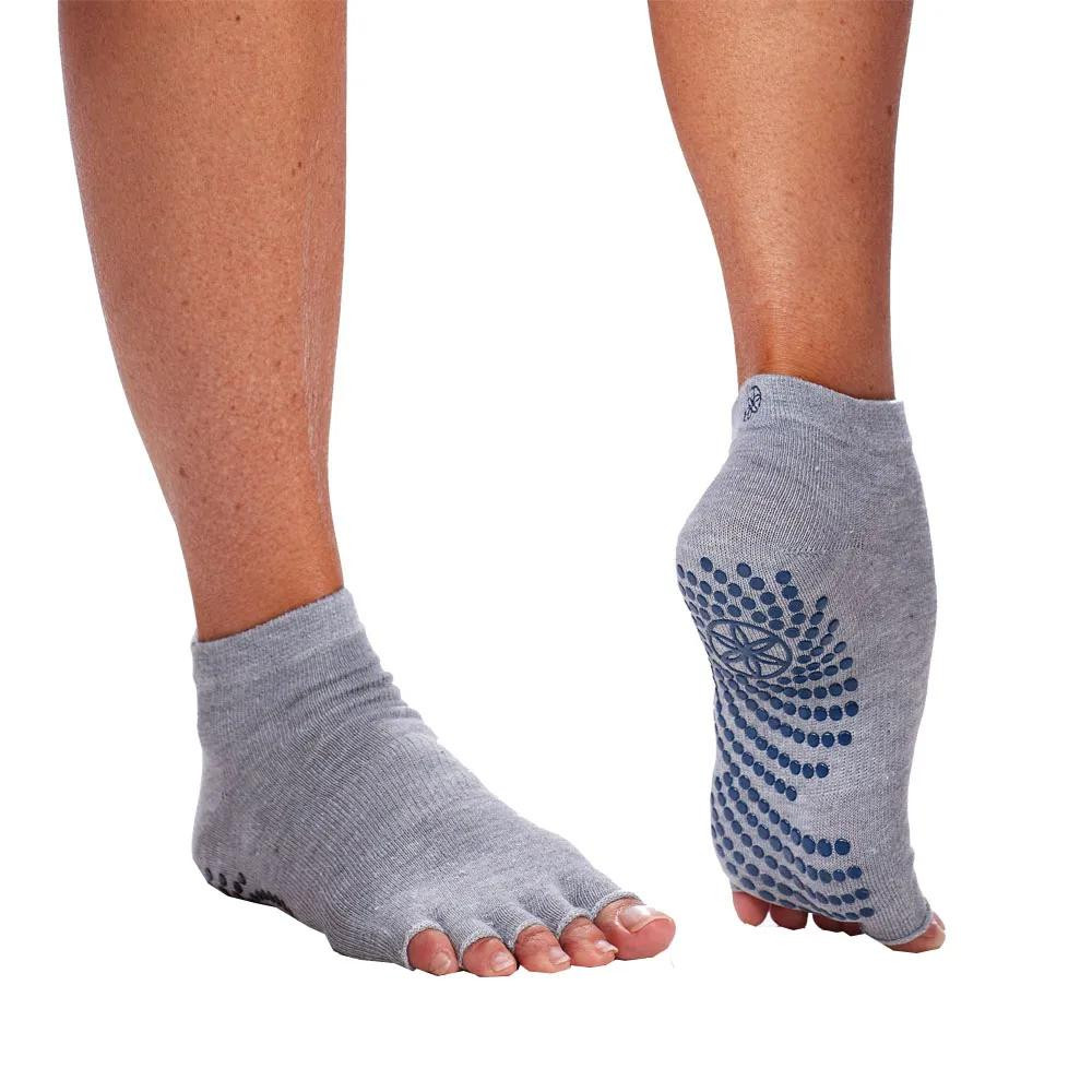 Yogasokken - Gaiam Toeless Grippy Socks - Grijs - 2 paar