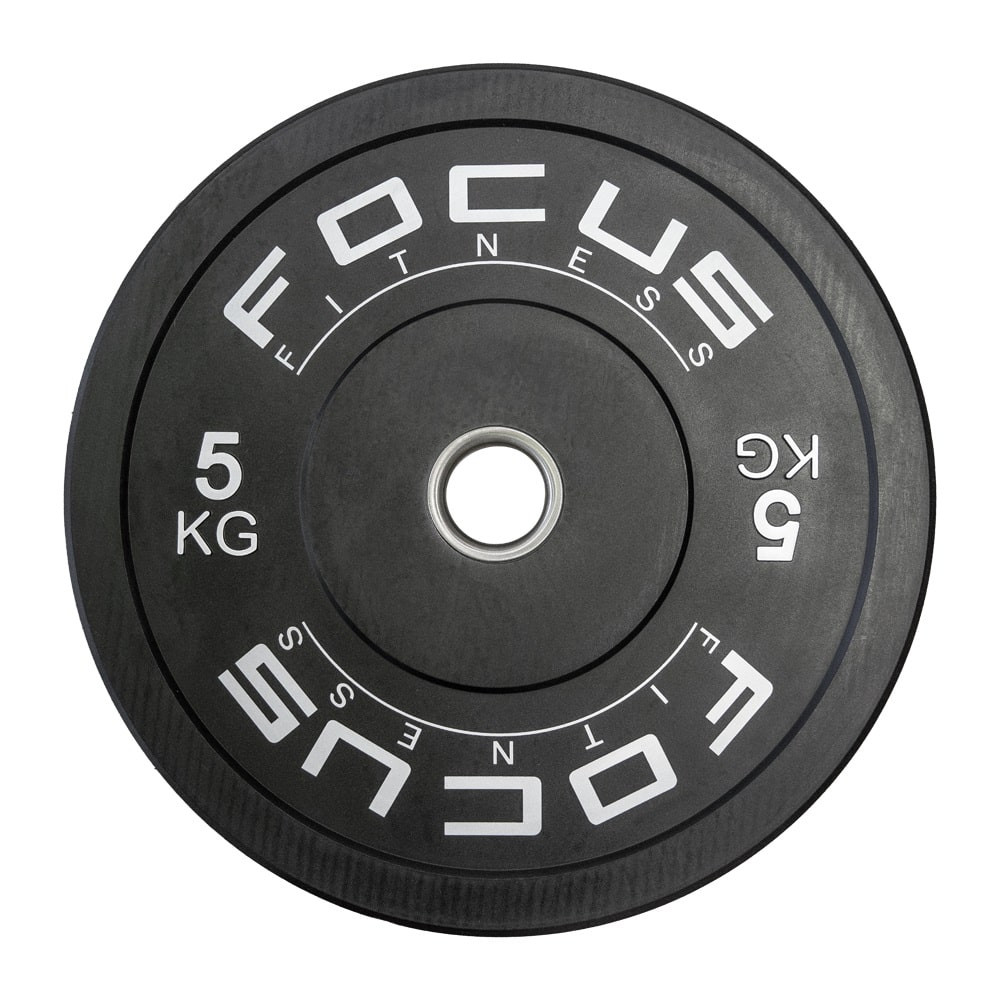 Olympische halterschijf 50 mm - Focus Fitness Bumper plate - 5 kg - Zw