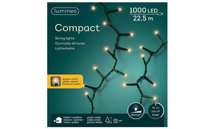 Lumineo Compact Binnen/Buiten Warm 22 meter 1000 Lampjes