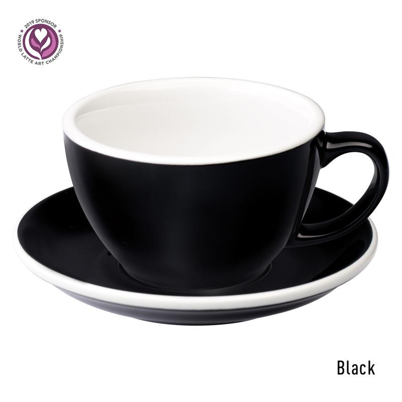Loveramics egg café latte tas en ondertas (300ml) black