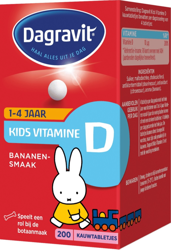 Dagravit Kids Vitamine D Kauwtabletten Banaan