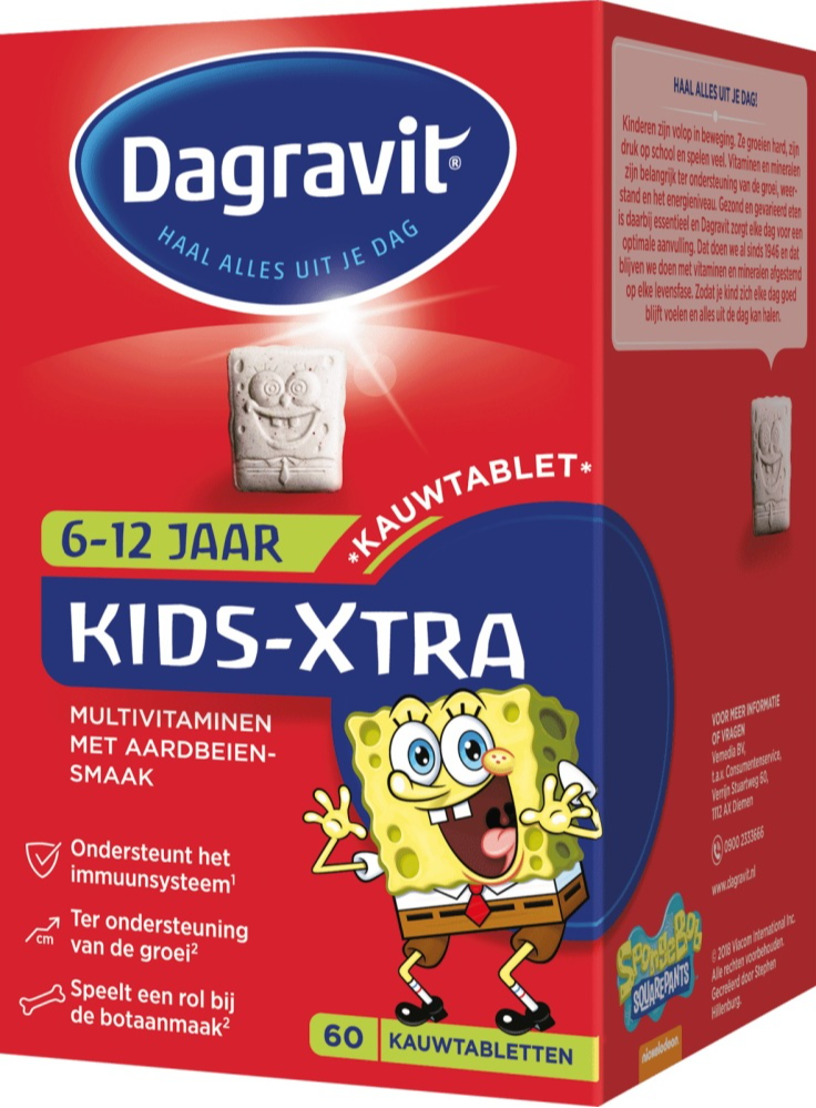 Dagravit Kids-Xtra Multivitamine Kauwtabletten Aardbei