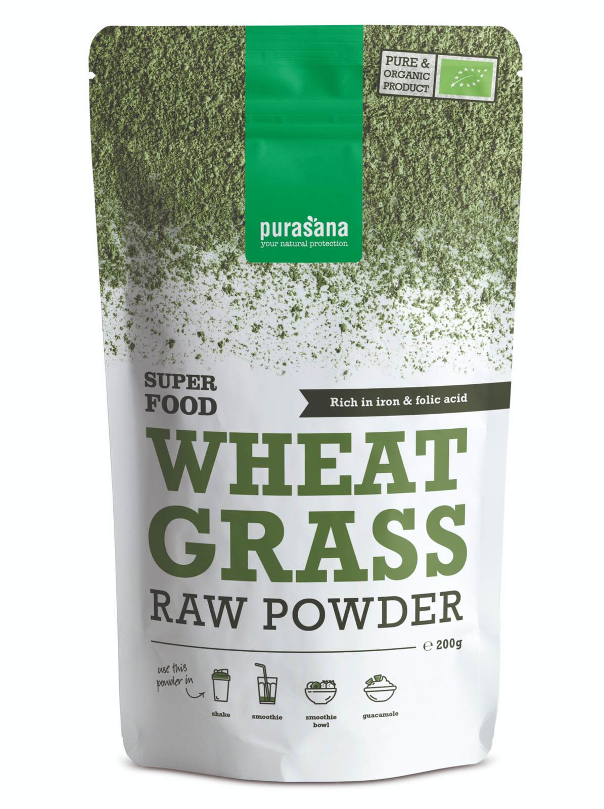 Purasana Vegan Wheat Grass Raw Powder