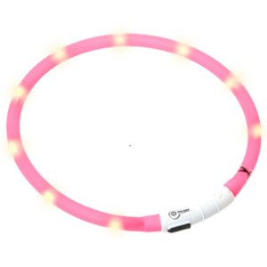 Siliconen LED halsband - Roze