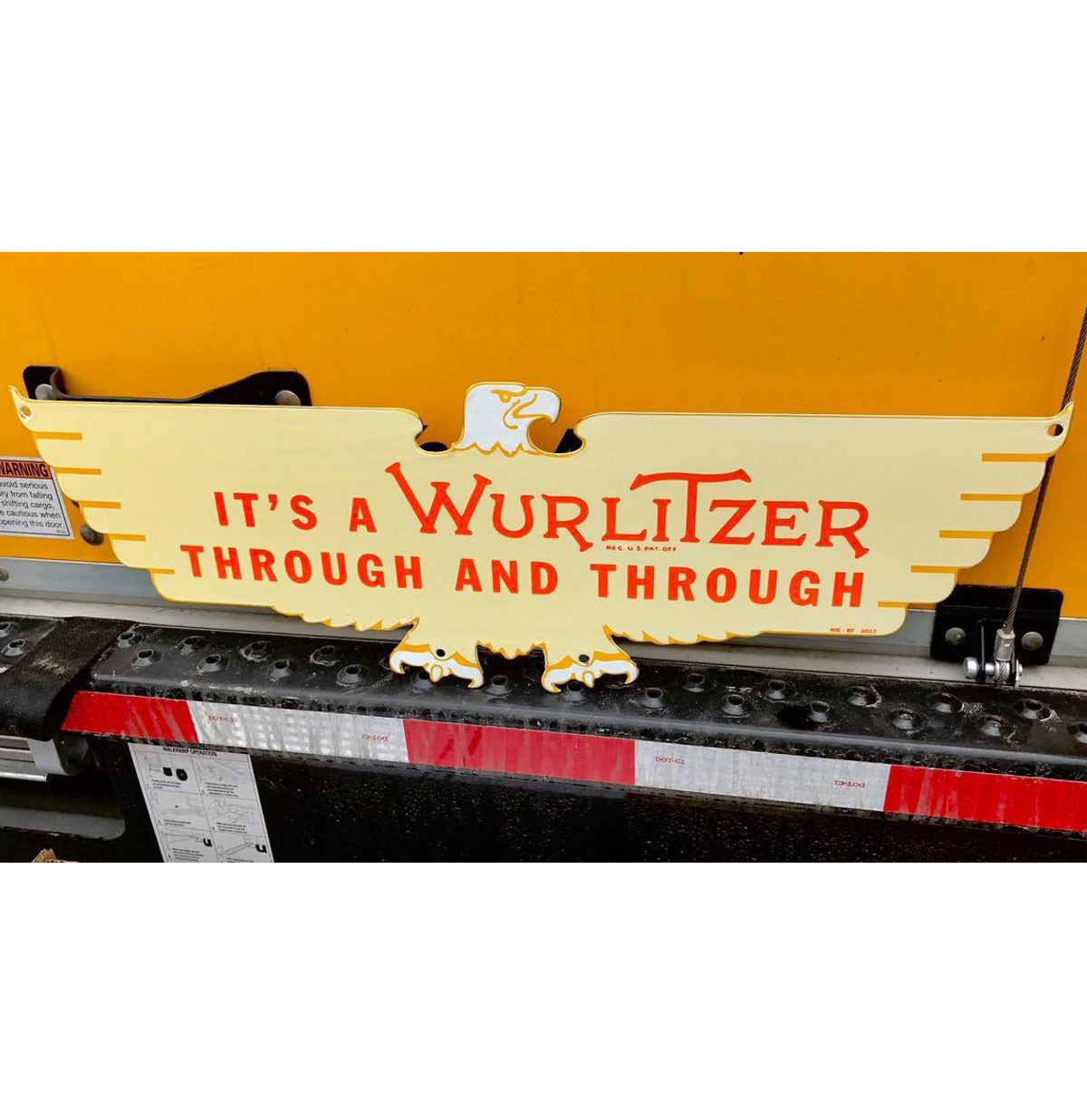 Wurlitzer Arend Logo Emaille Bord 61 x 20 cm - ZEER GELIMITEERD
