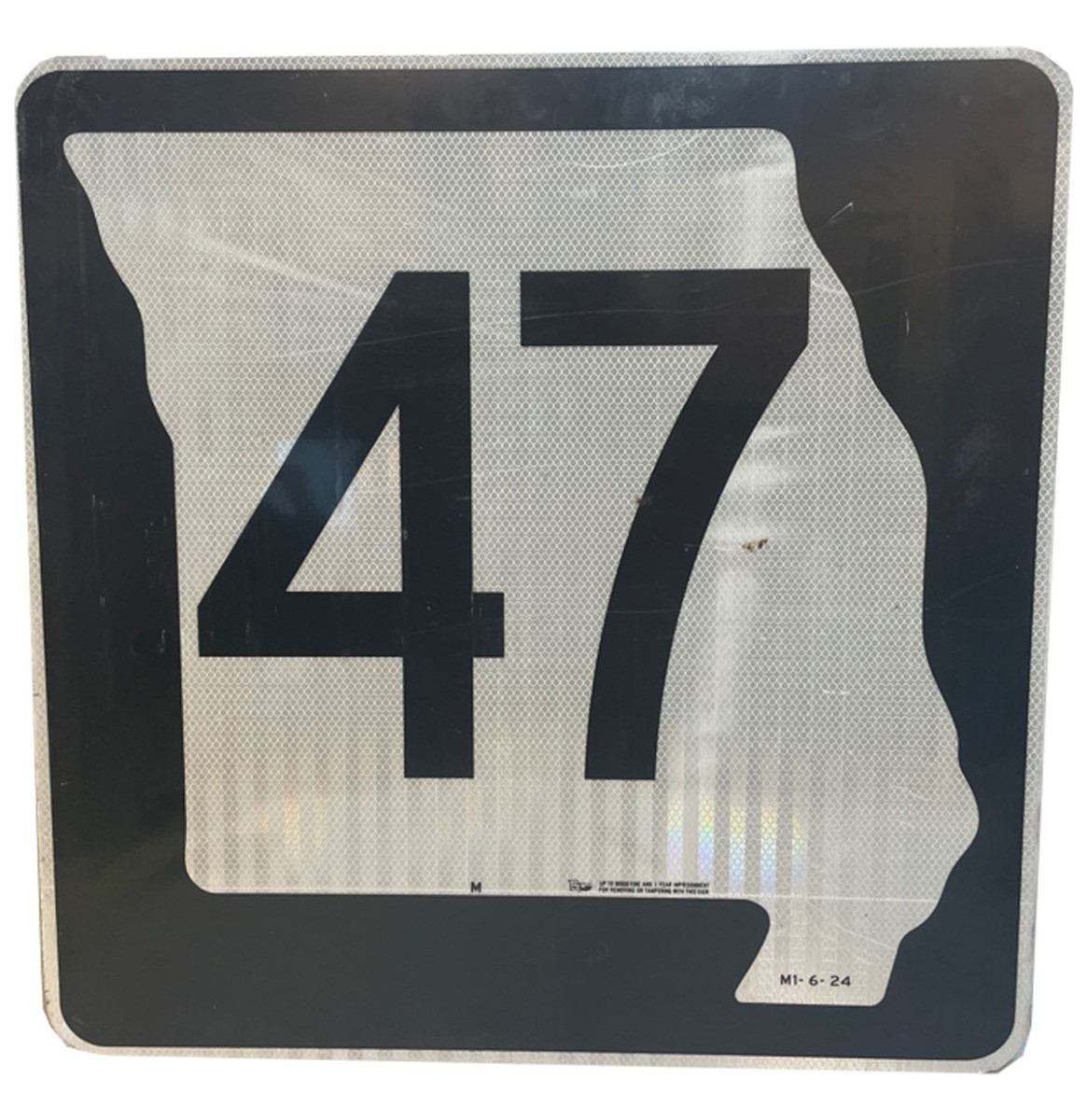 Missouri Route 47 Highway Origineel Straatbord