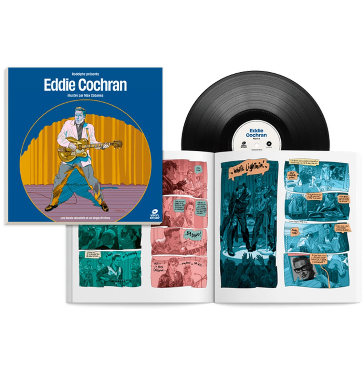 Eddie Cochran - Vinyl Story LP + Stripboek Van 28 Pagina&apos;s