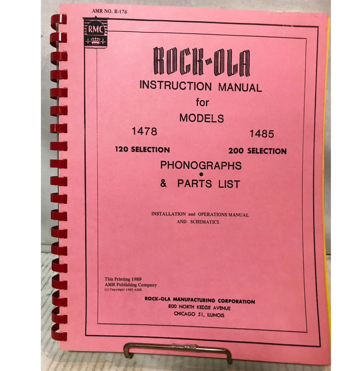 Instruction Manual - Rock-Ola Jukebox Model 1478 & 1485