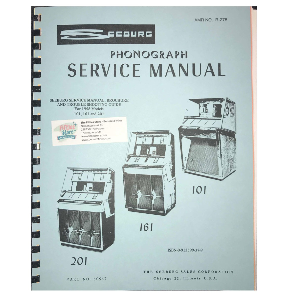 Seeburg Models 101,161 & 201 Jukebox Manual - 1958