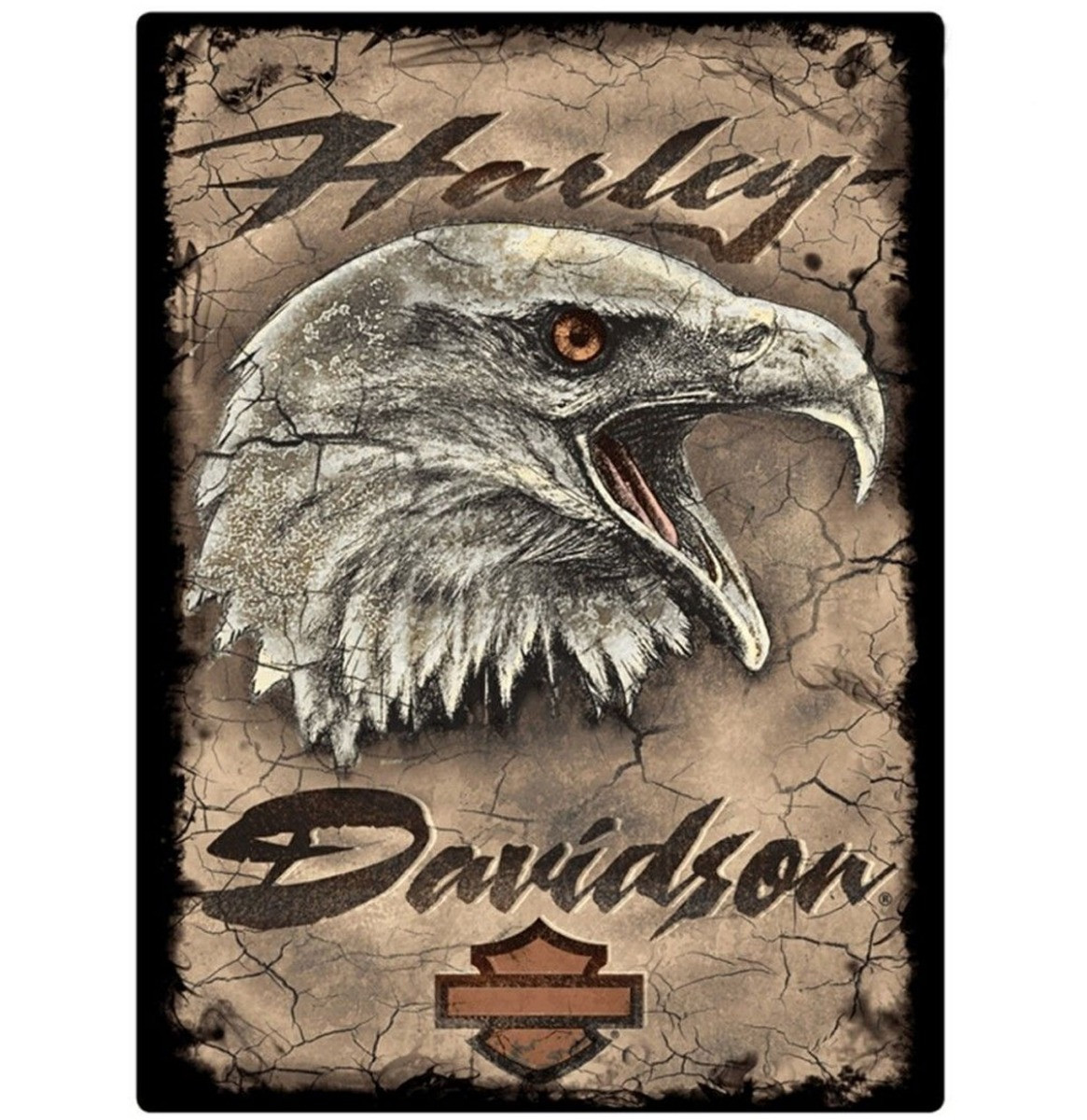 Harley-Davidson Eagle 2 Metalen Bord Met Reliëf
