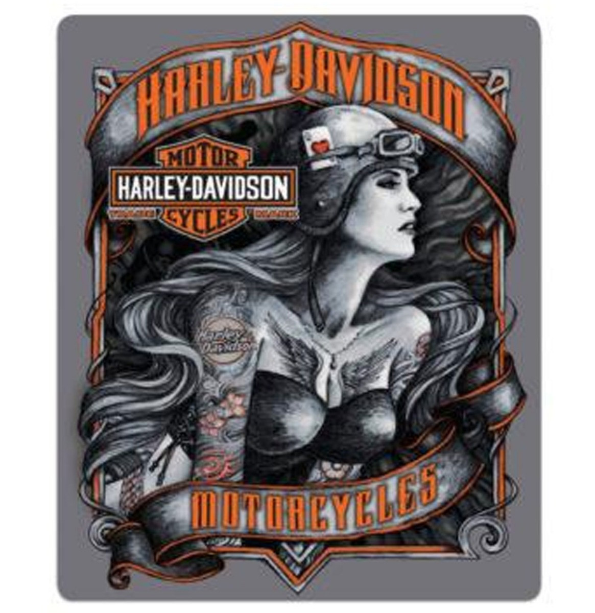 Harley-Davidson Biker Babe Harten Aas Metalen Bord Met Reliëf