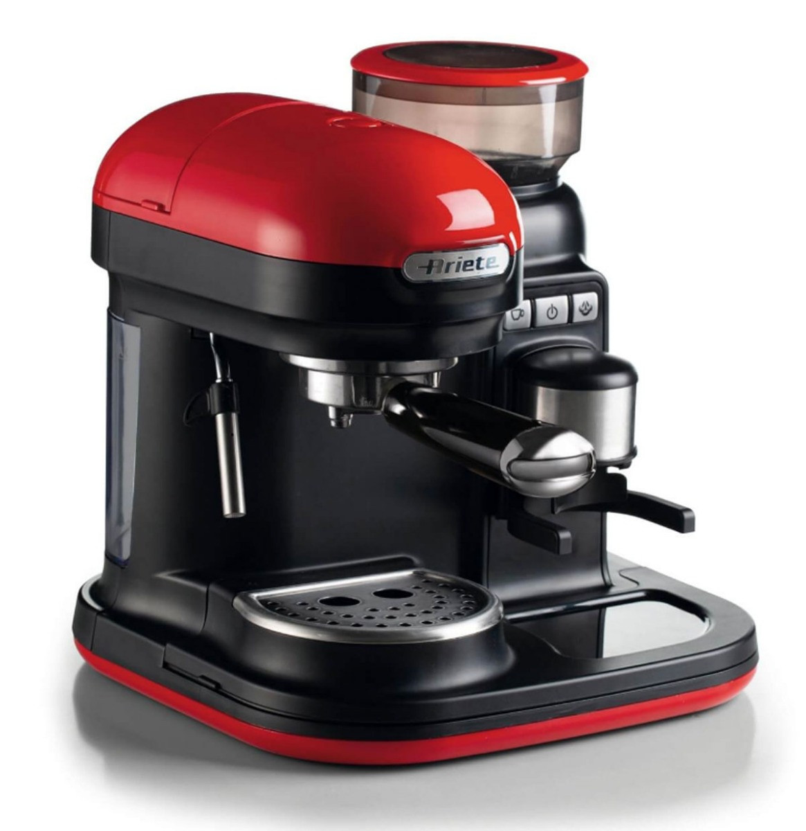 Ariete Moderna Espresso Machine - Met Geïntegreerde Koffiemolen Rood