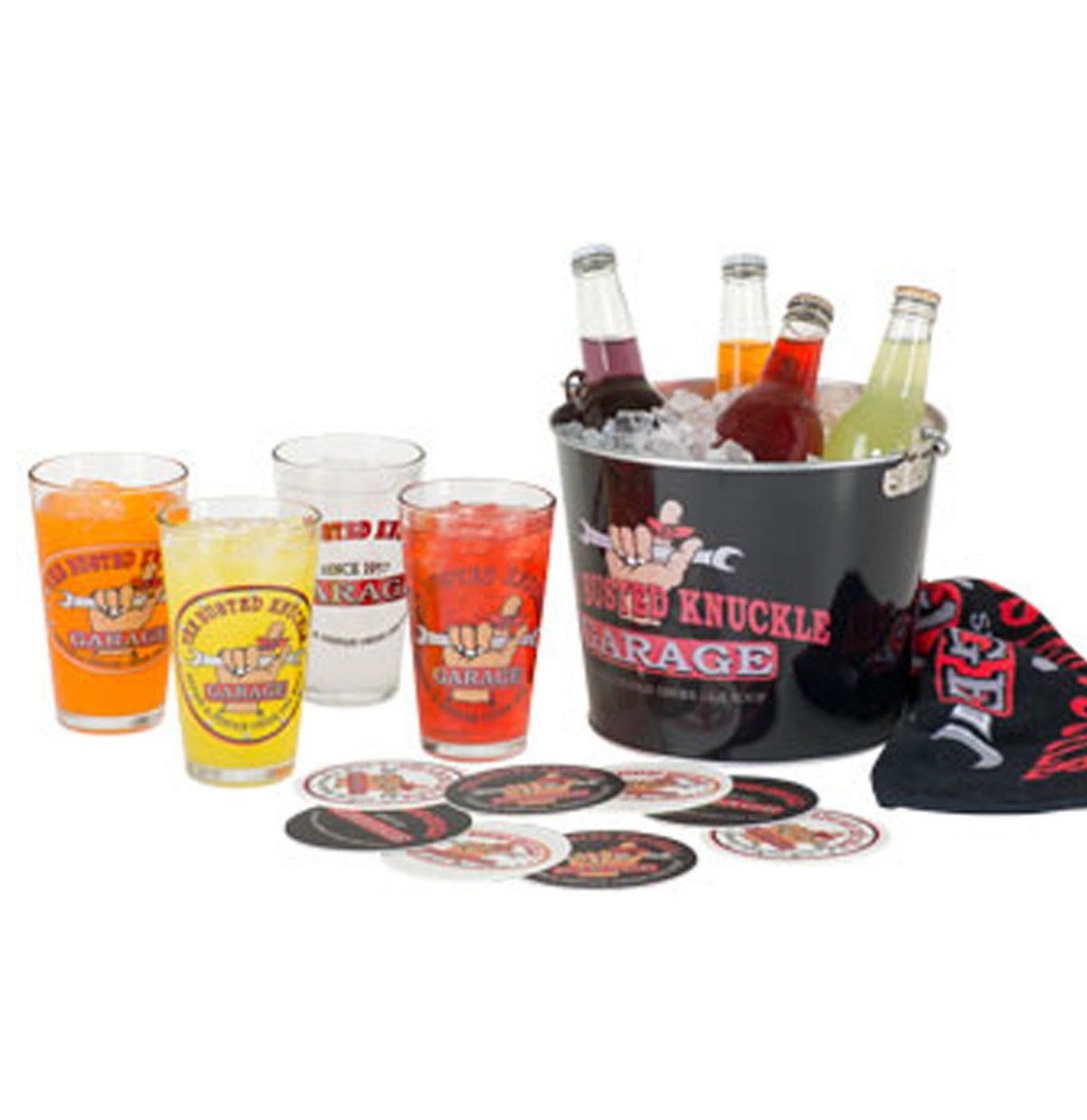 The Busted Knuckle Garage Pint Glass Party Bucket Set