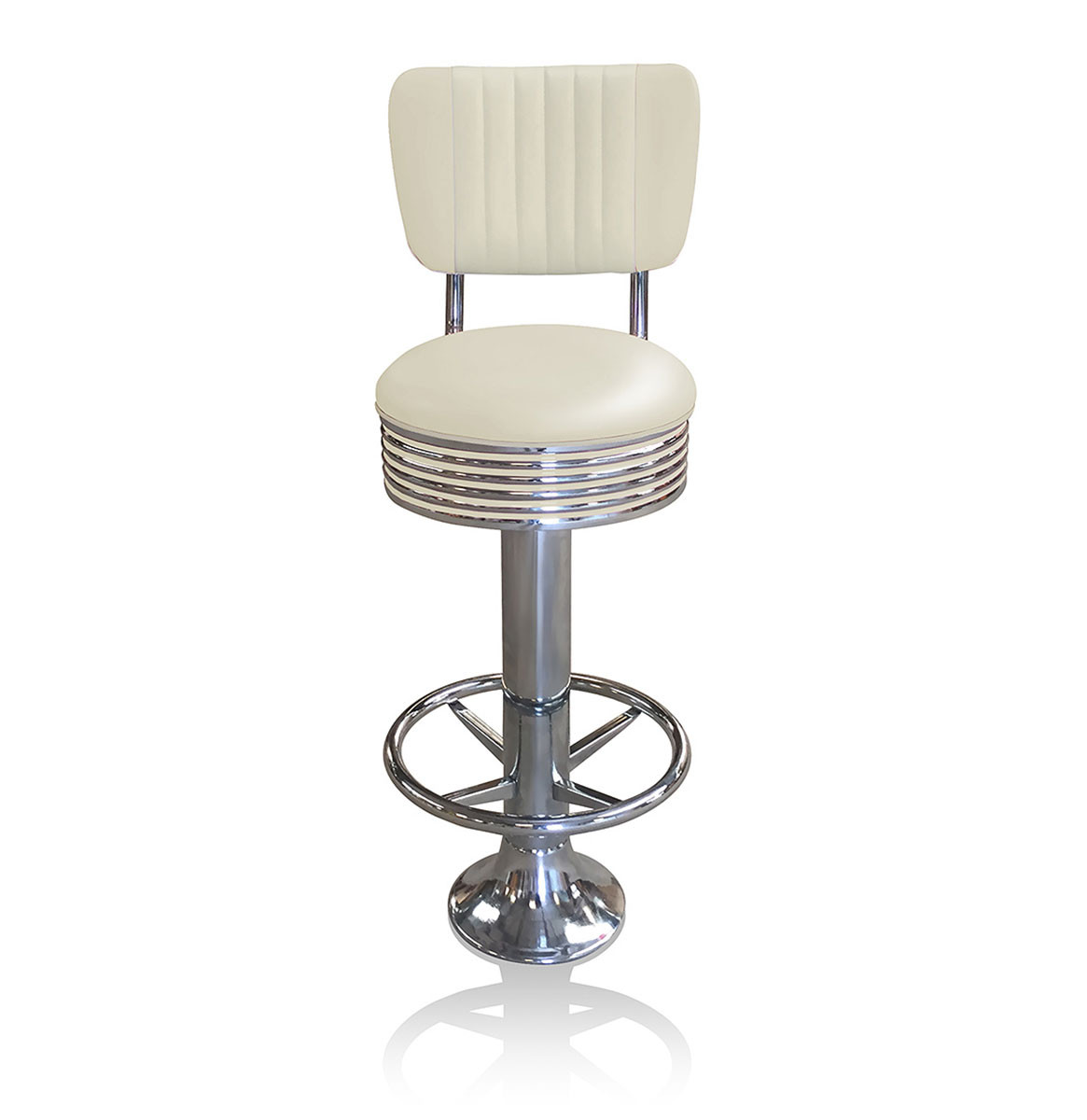 Bar stool BS-27 CB Off White with footring-Hout