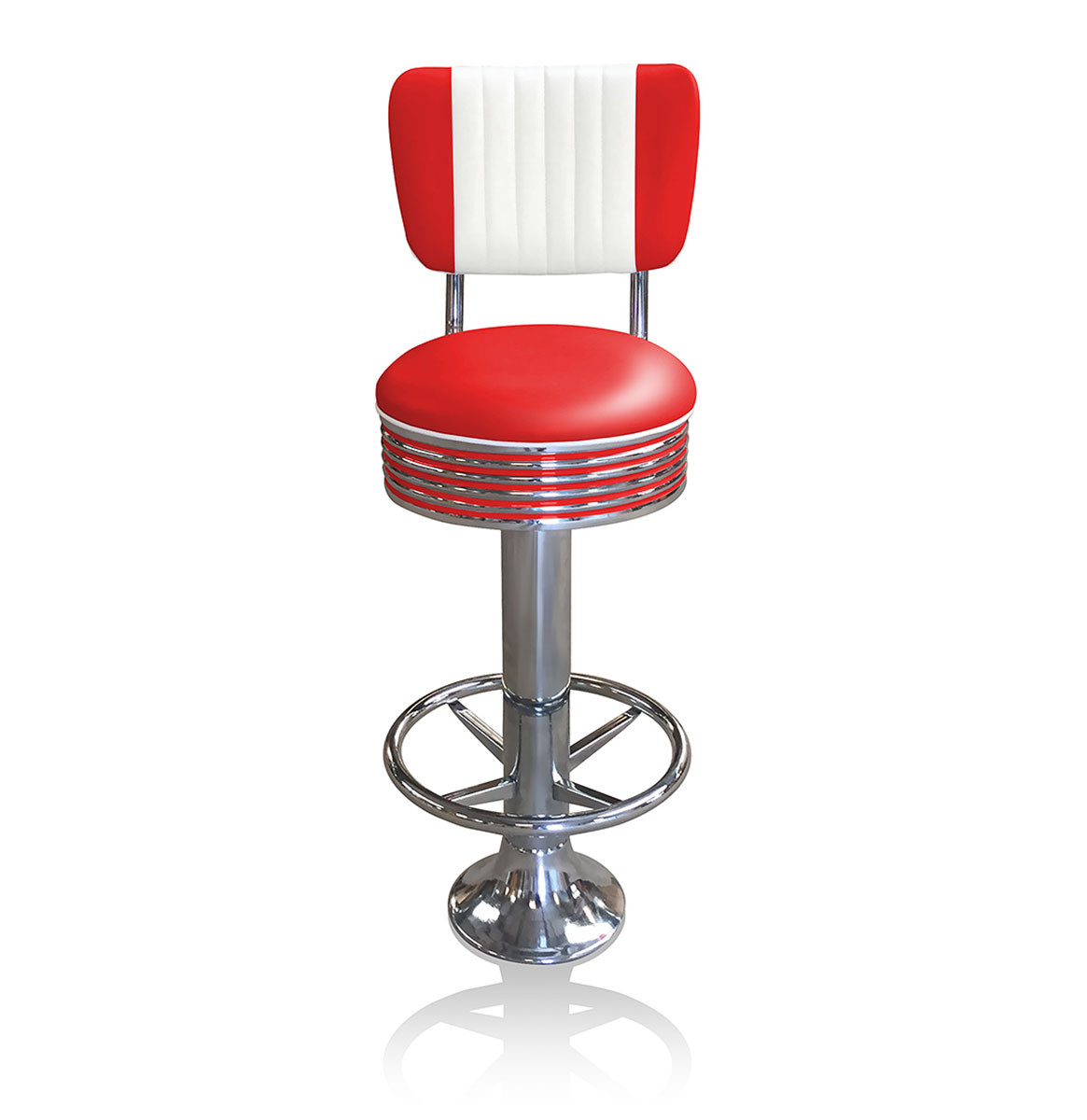 Bar stool BS-27 CB Red with footring-Beton