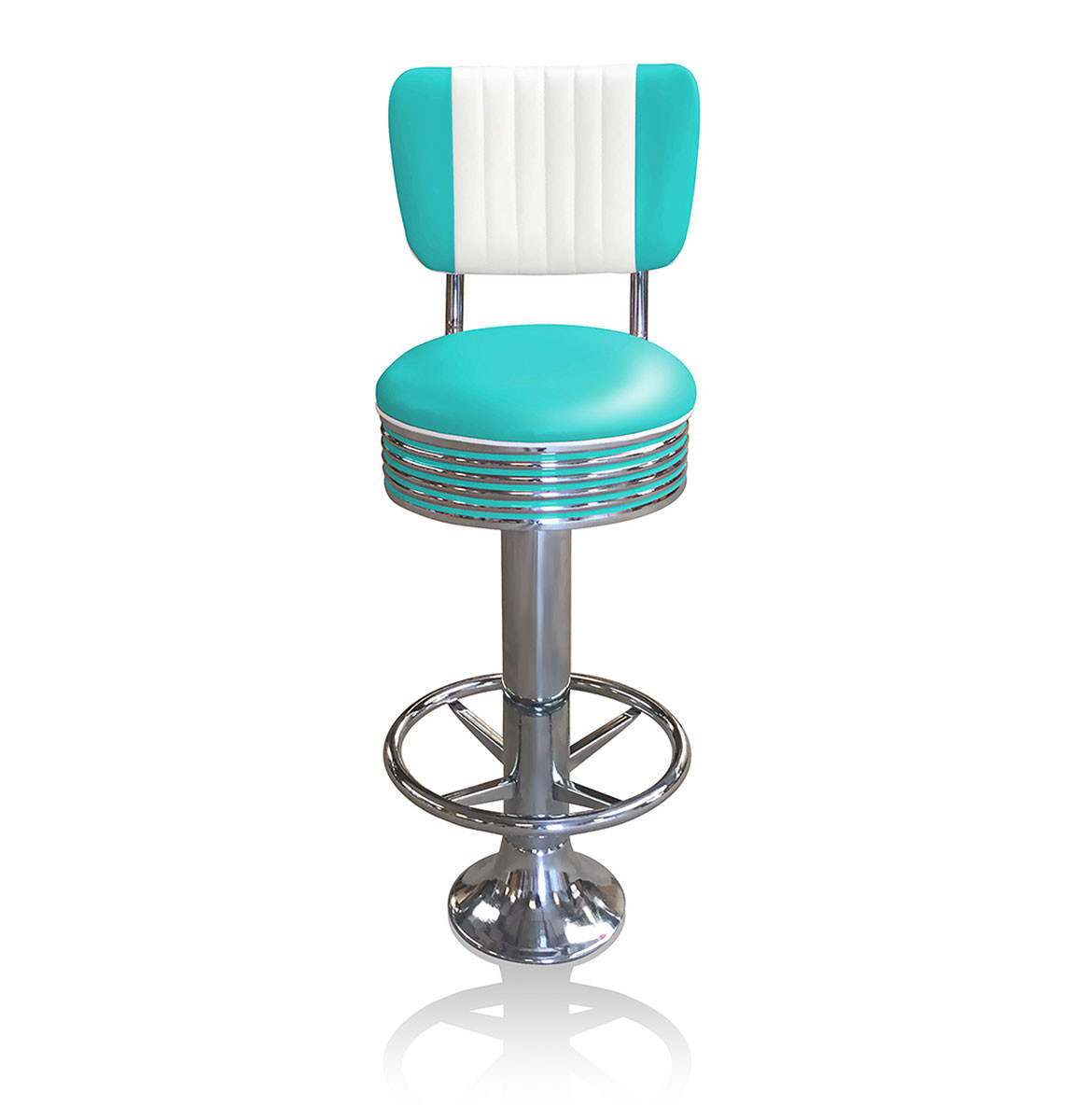 Bar stool BS-27 CB Turquoise with footring-Hout