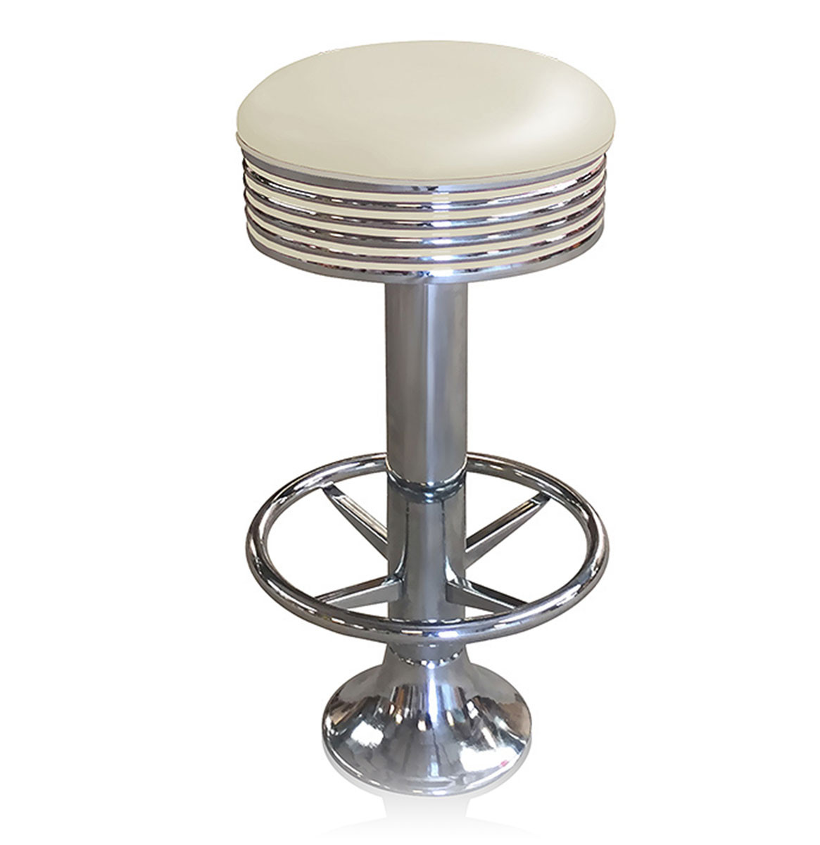 Bar stool BS-27 Off White with footring-Beton