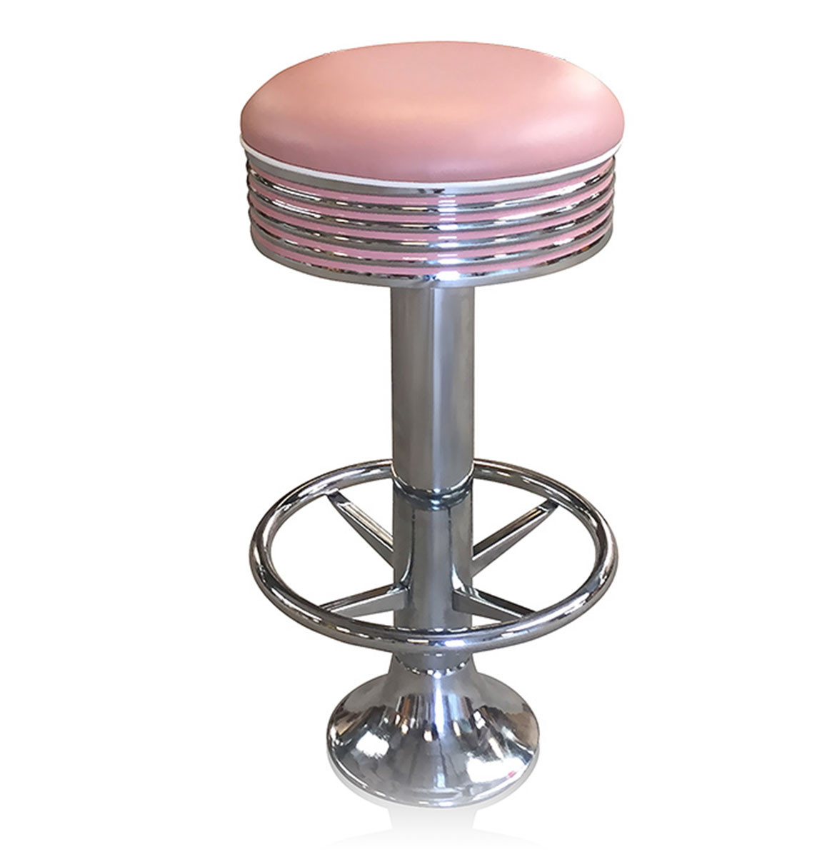 Bar stool BS-27 Dusty Rose with footring-Beton