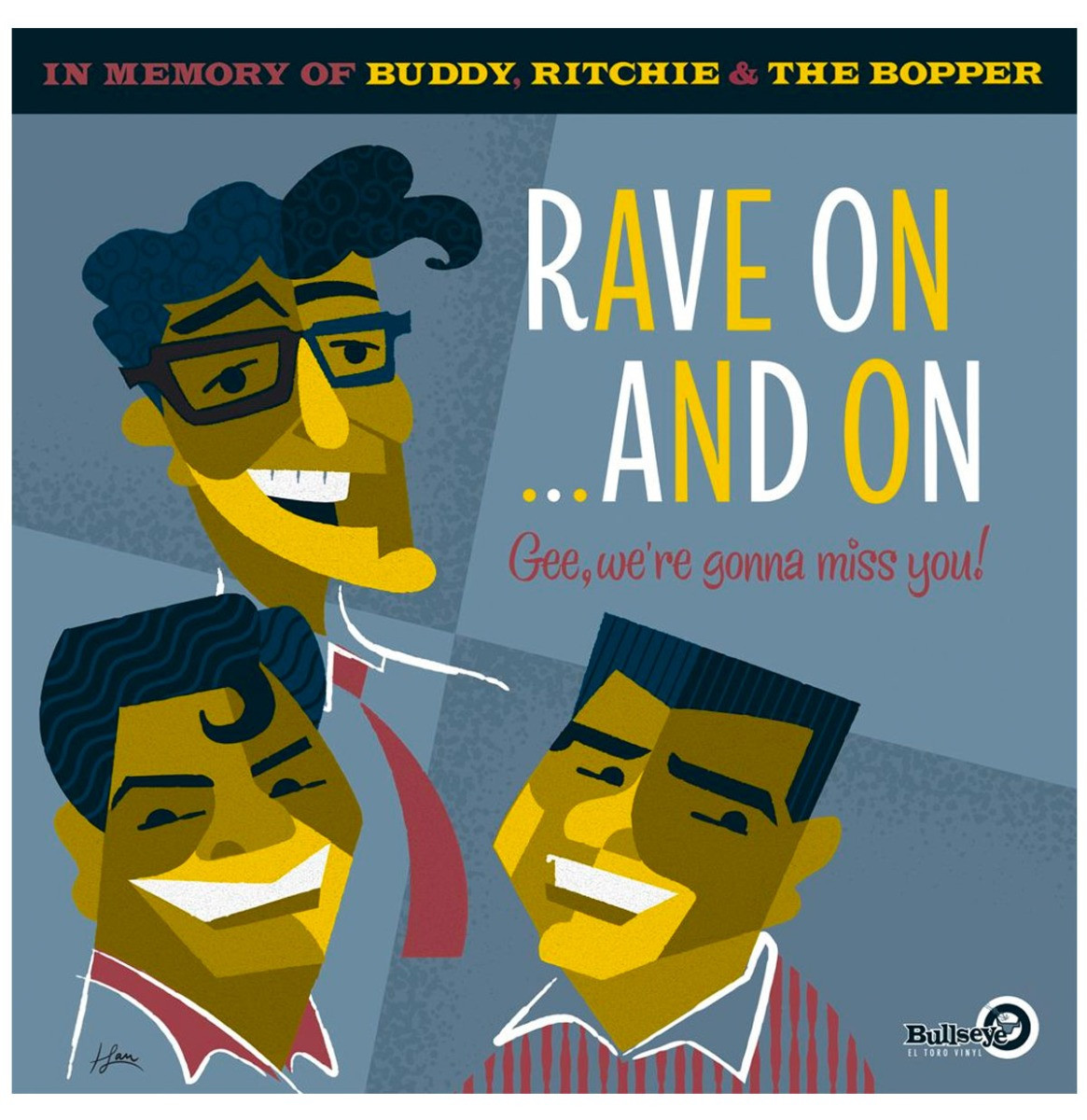 Various - Rave On...And On - In Memory of Buddy, Ritchie and The Bopper 2LP + Bonus 12"