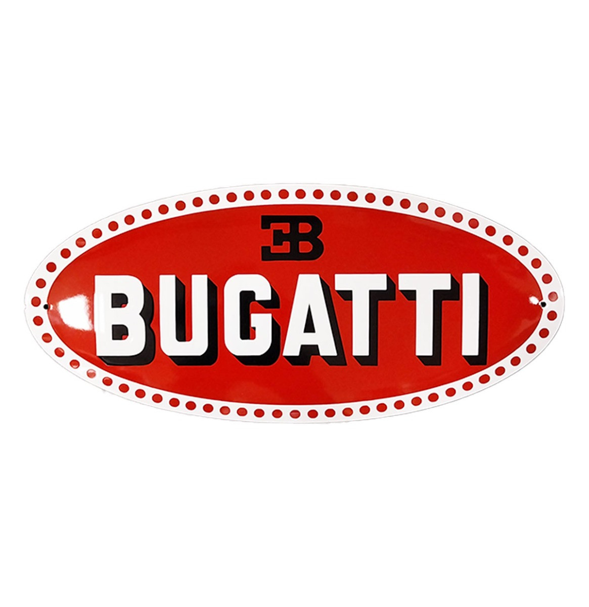 Bugatti Logo Emaille Bord - 63 x 29cm