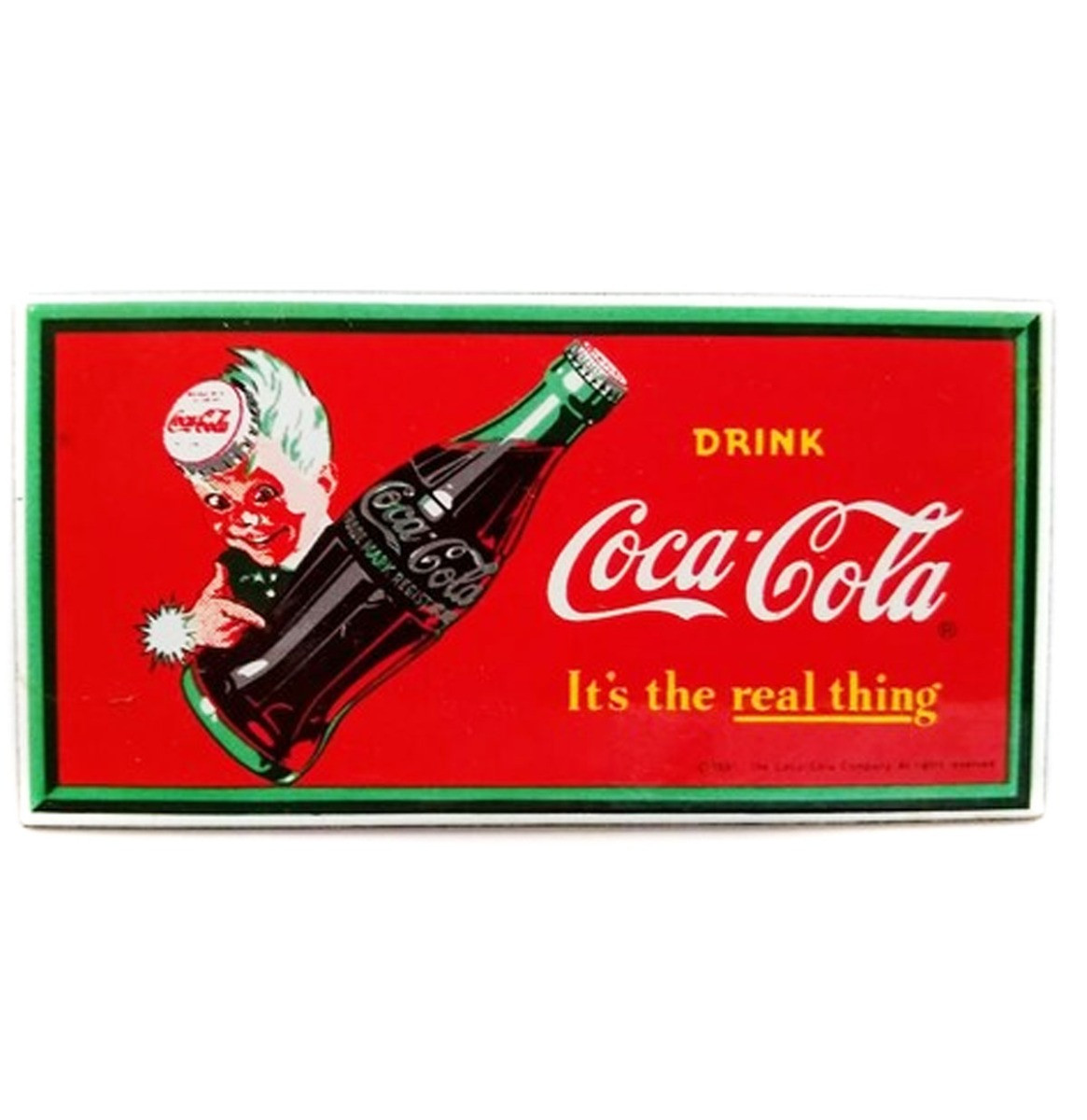 Coca-Cola - It&apos;s The Real Thing Emaille Bord - 41 x 21 cm