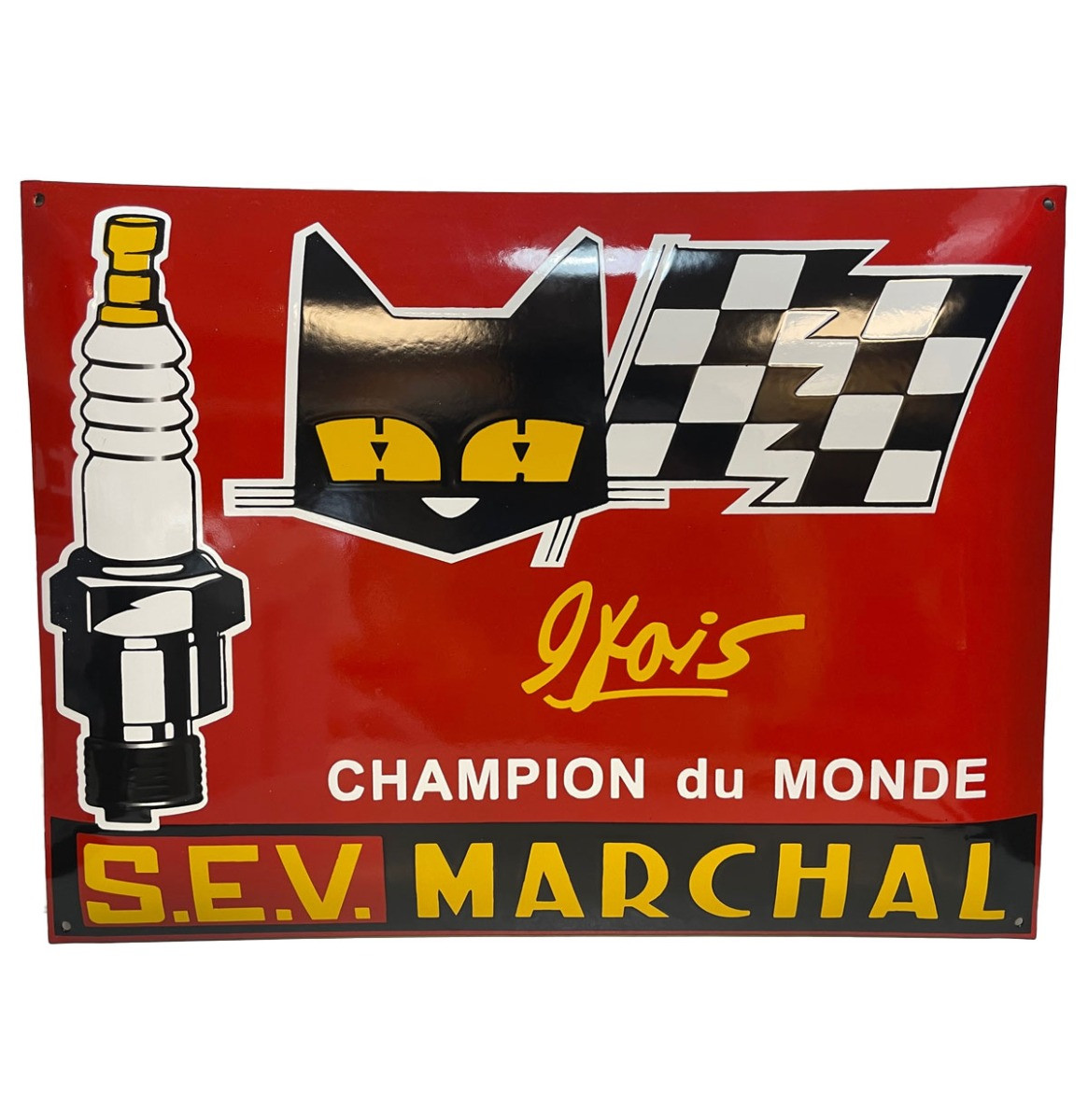 Champion Du Monde Sparkplug Emaille Bord 60 x 45 cm
