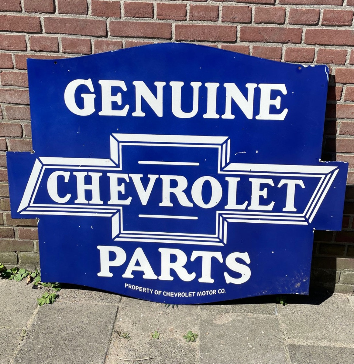 Chevrolet Genuine Parts Zwaar Emaille Bord 122 x 98 cm
