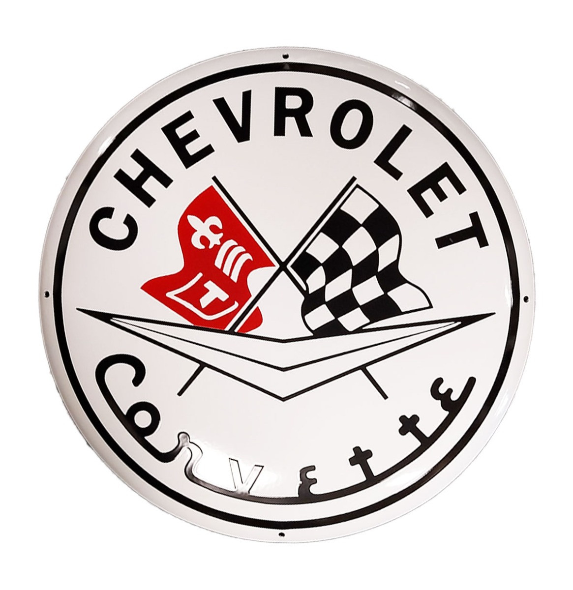 Chevrolet Corvette Logo Emaille Bord- Ø60cm