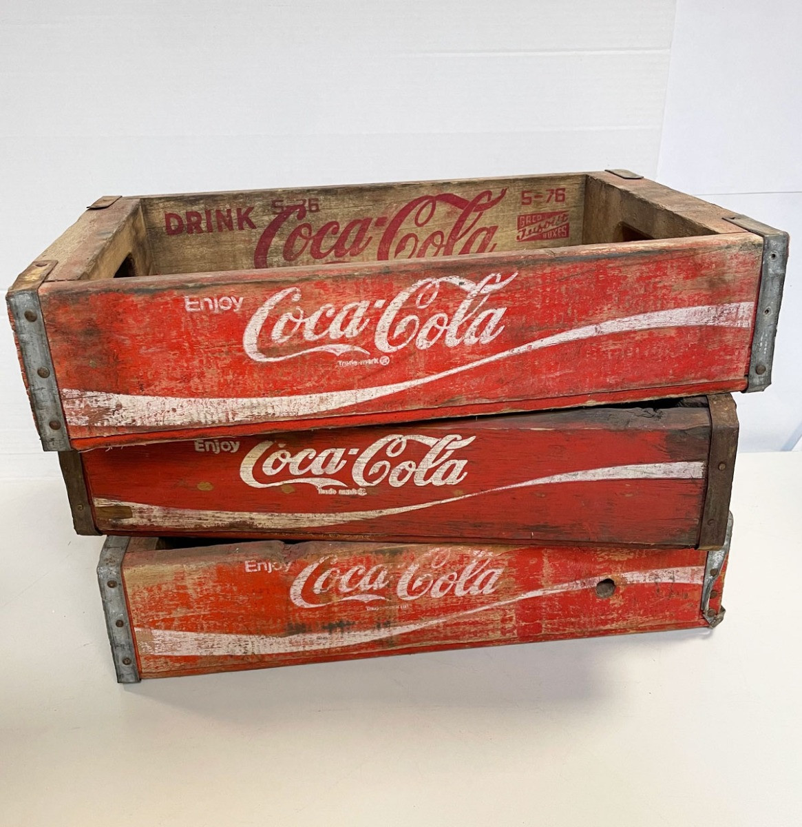 Originele Vintage Houten Coca-Cola Flessenkrat 1 Vak