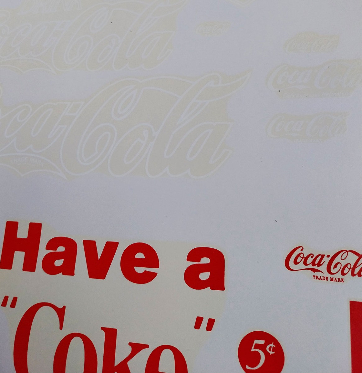 Coca-Cola Water Transfers Voor Vending Machines (met rode decals, 1 vel)