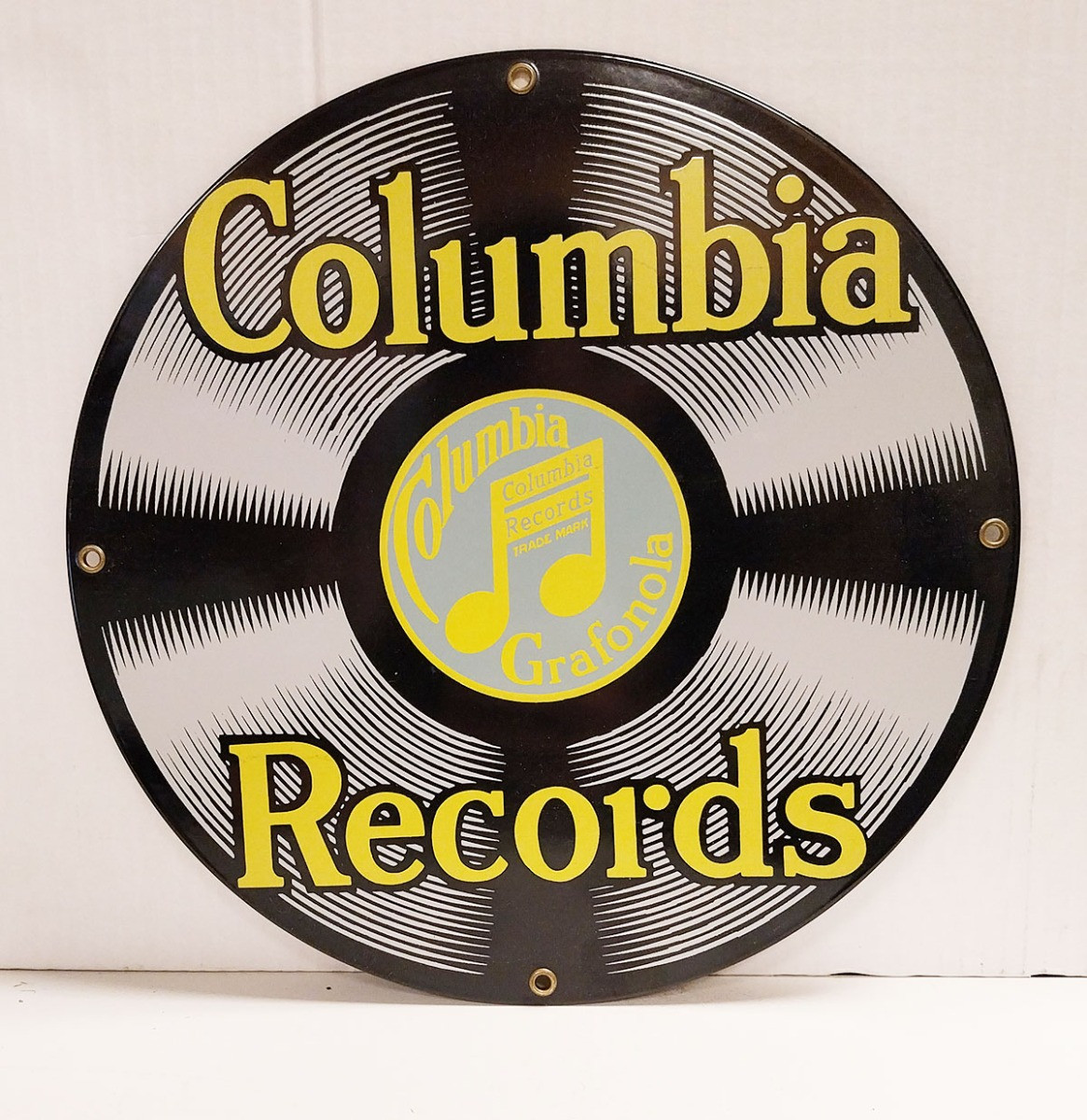 Columbia Records Ande Rooney 1990&apos;s Emaille Bord - Ø28,5cm
