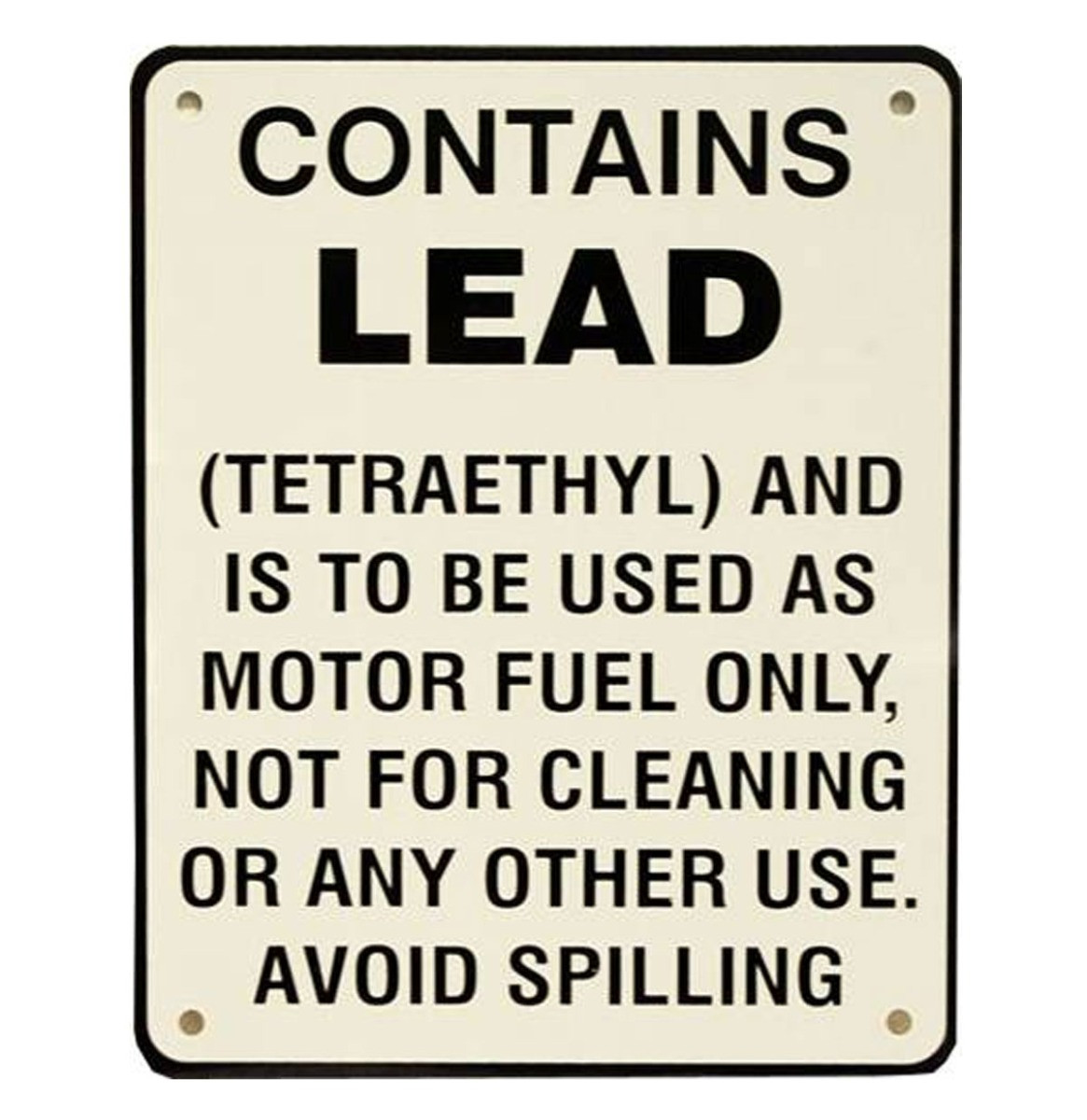 Contains Lead (Lg) Bordje Voor Benzinepomp 18 x 15,5 cm