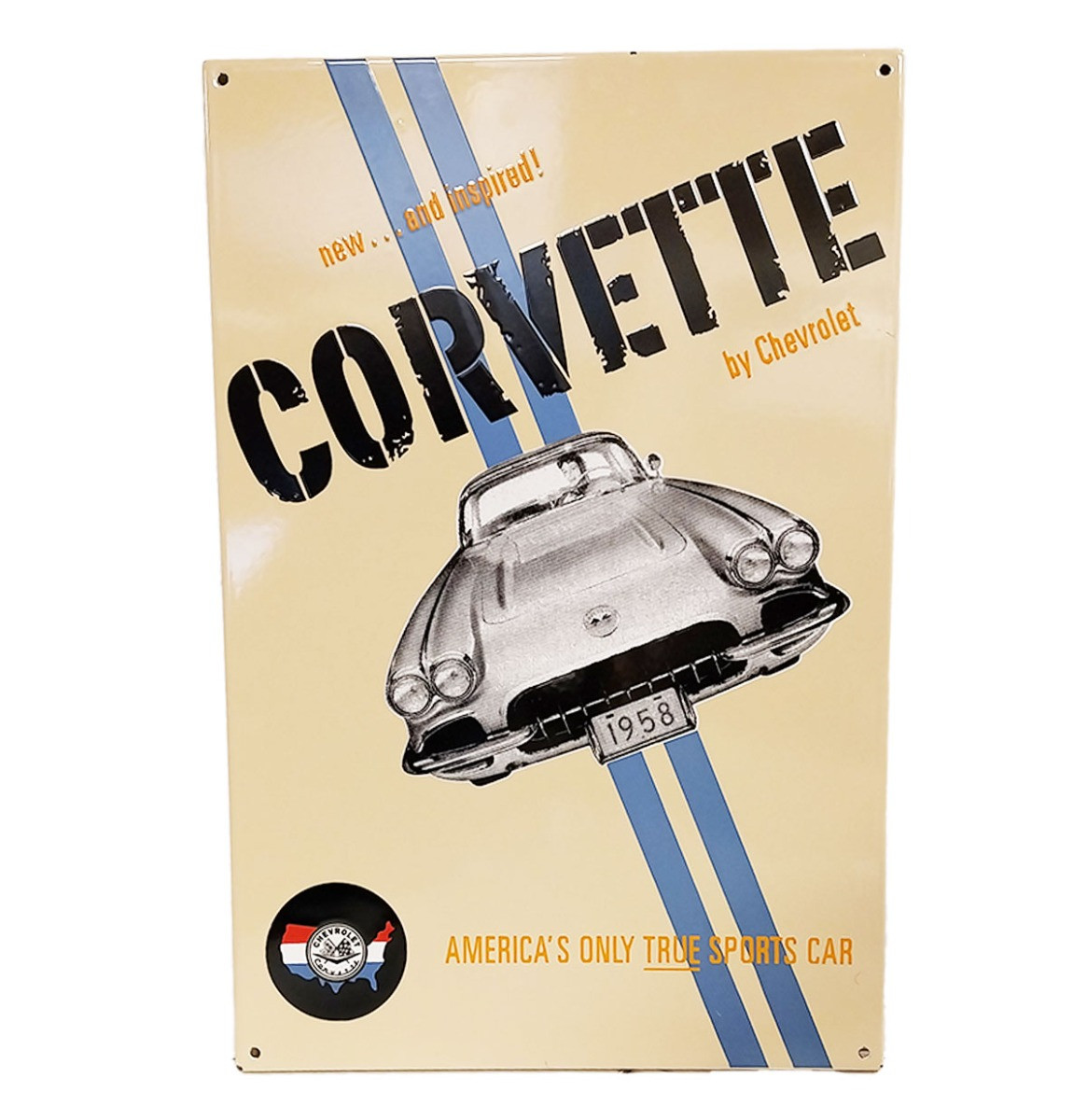 Corvette Vintage Advertentie Emaille Bord - 60 x 40cm