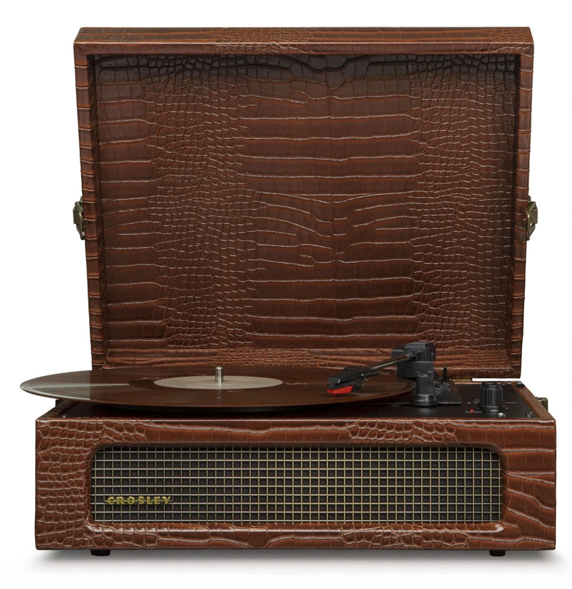 Crosley Voyager Portable Retro Platenspeler - Brown Croc - Bluetooth In/Out