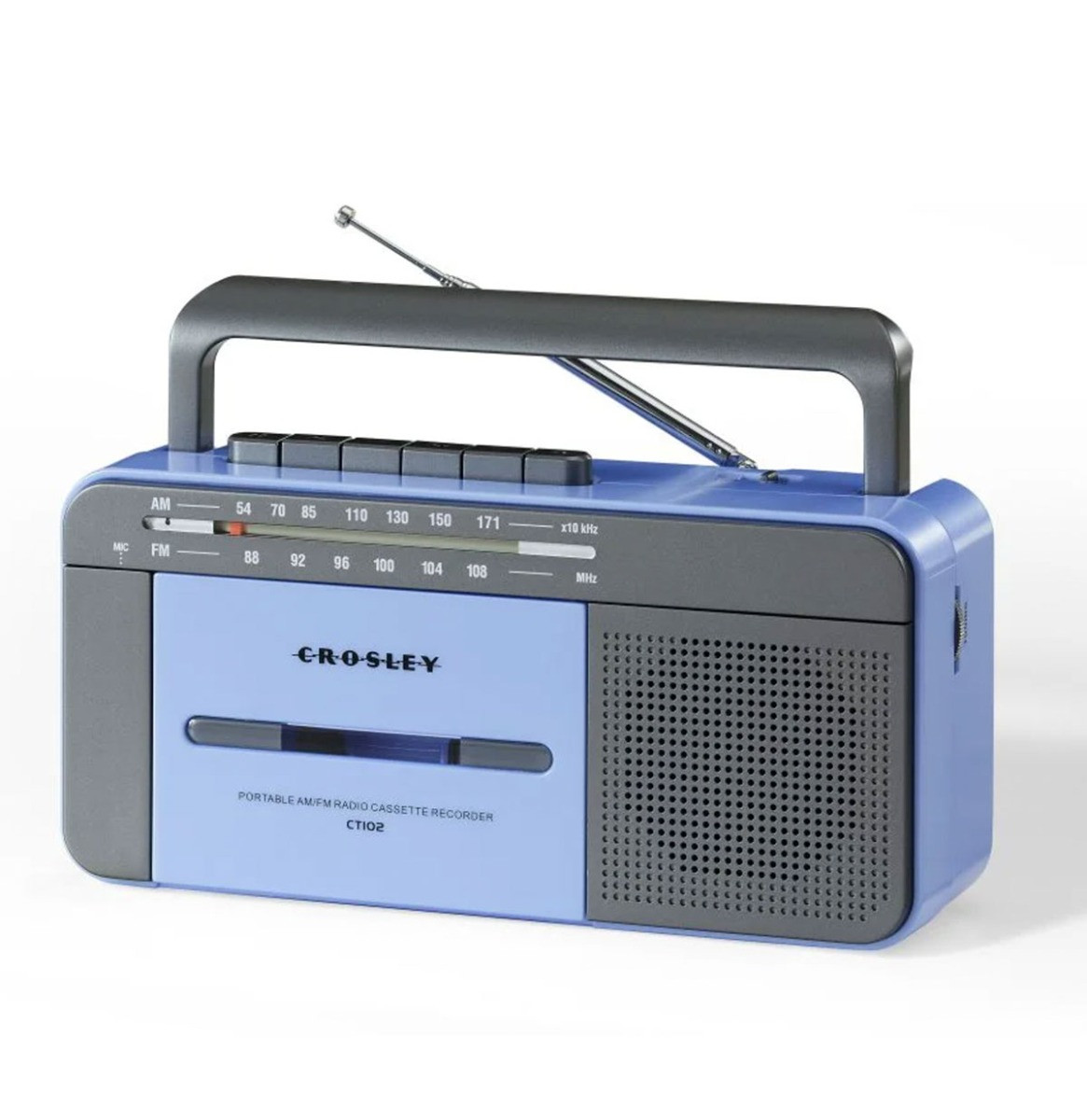 Crosley Draagbare Cassette Speler CT102 Met Bluetooth - Blauw